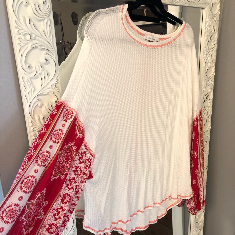 White puffy sleeve shirt